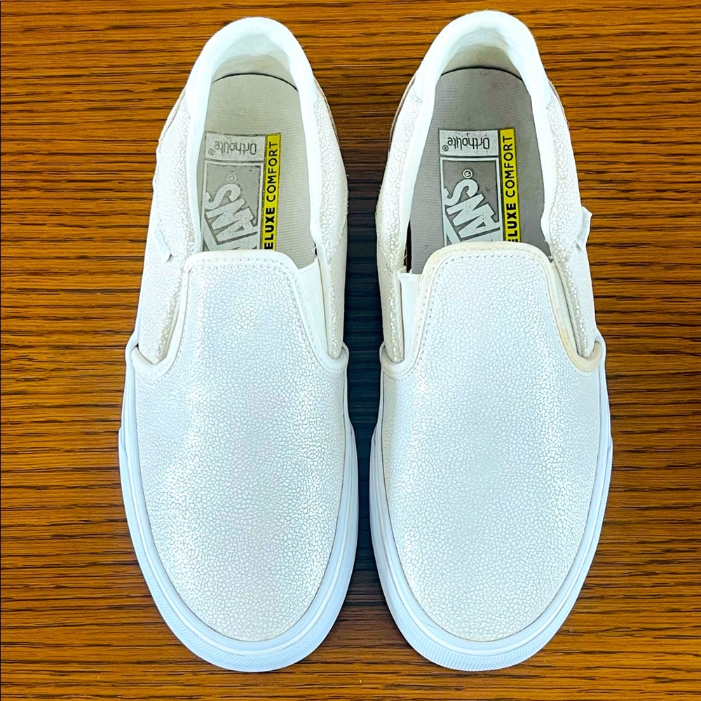 Vans Slip On Sneakers Women’s Sz 8 Opal Metallic